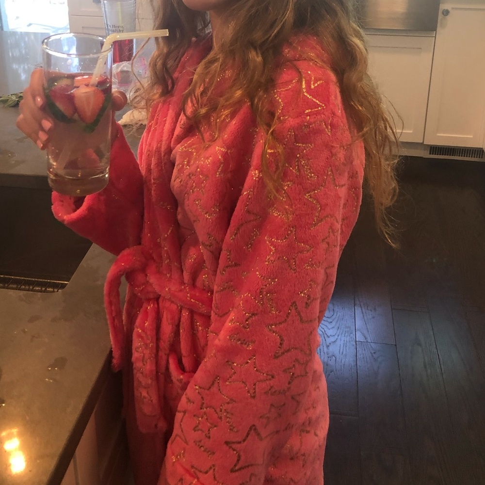 Diesel pink robe with gold stars.  Sz Medium 8/10.